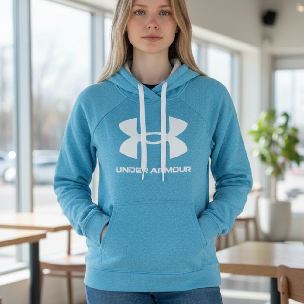 Under Armour Teal Hoodie with White Logo